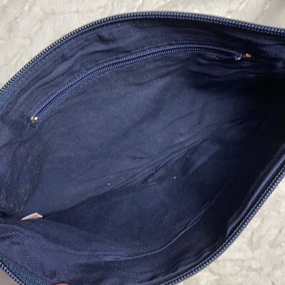 CLOSING SALE Vintage Leather Clutch - Navy Blue - Picture 4 of 5